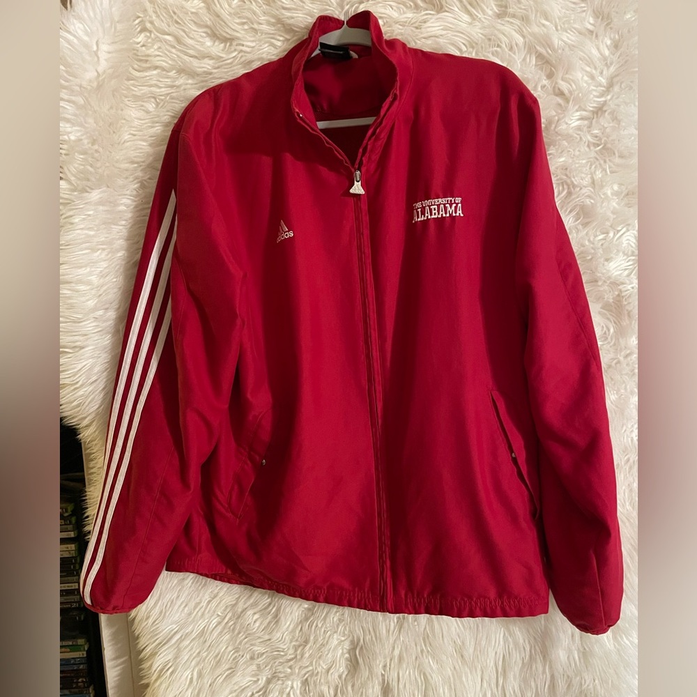 Adidas The University Of Alabama Full Zip Up Vented Red Jacket, Size Medium